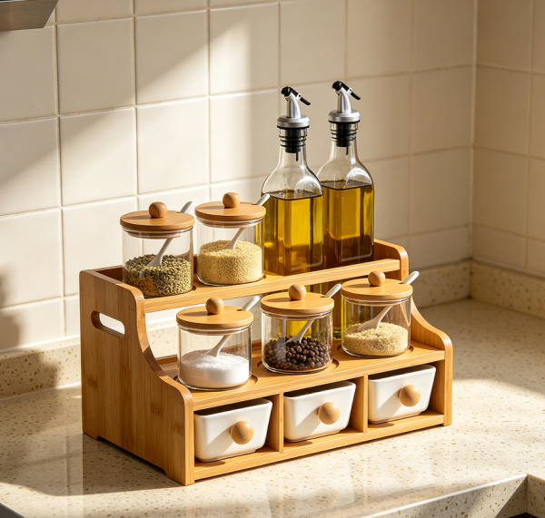 Multi Tier Kitchen Spice Rack Organizer Shelf